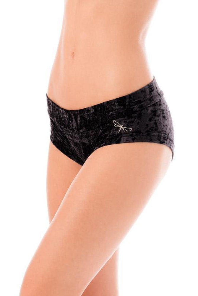 Dragonfly Hot Pants - Velvet Black-Dragonfly-Pole Junkie