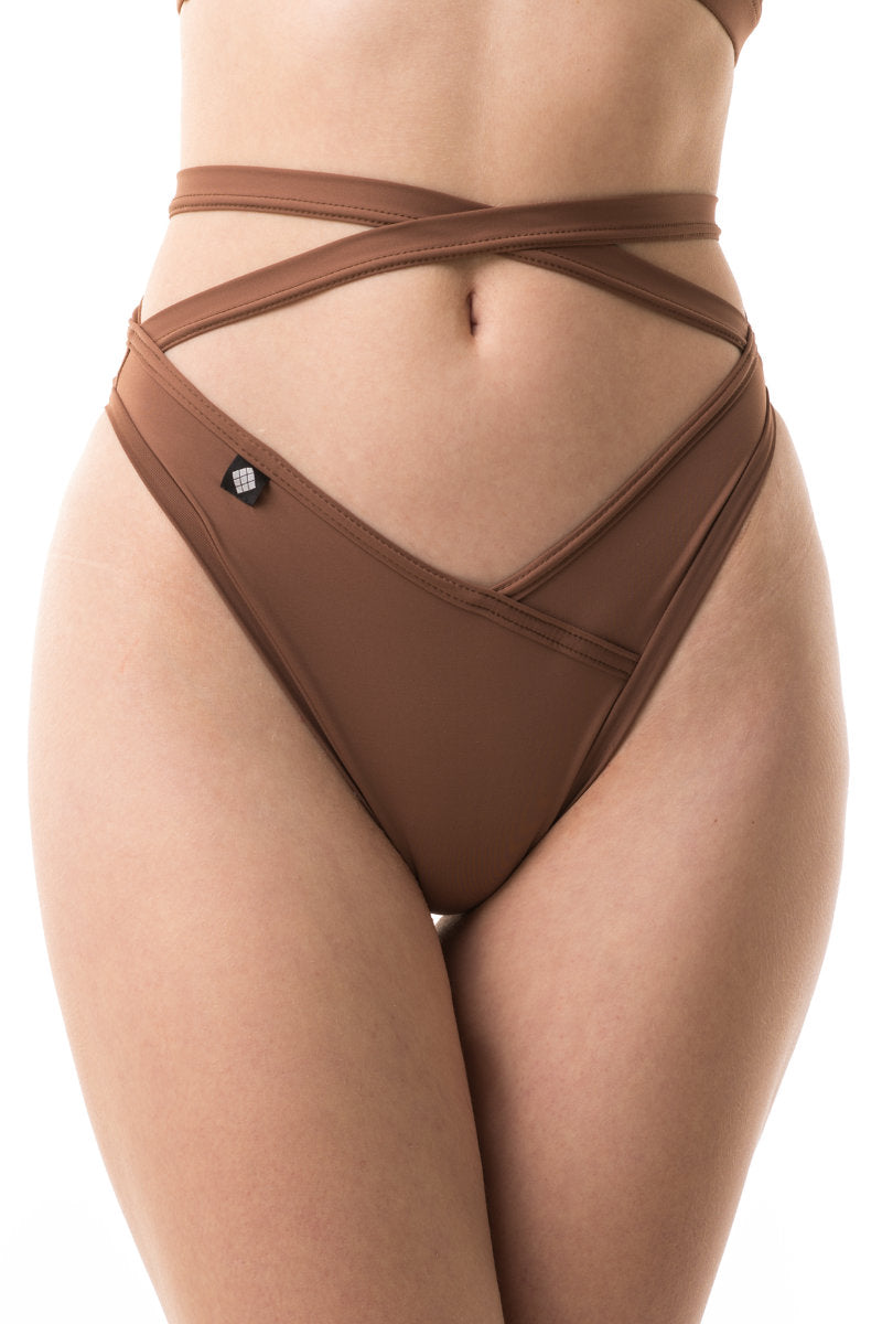 Poledancerka Cross Wrap Shorts - Nude 02-Poledancerka-Pole Junkie