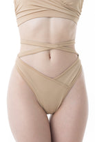 Poledancerka Cross Wrap Shorts - Nude 01-Poledancerka-Pole Junkie