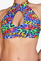 Cleo the Hurricane Amber Keyhole Top - Multi Leopard-Cleo the Hurricane-Pole Junkie