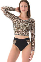 Dragonfly Pavi Crop Top - Leopard Mesh-Dragonfly-Pole Junkie