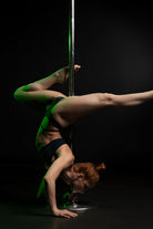 Hamade Activewear Asymmetric High Cut Bottoms - Peacock-Hamade Activewear-Pole Junkie