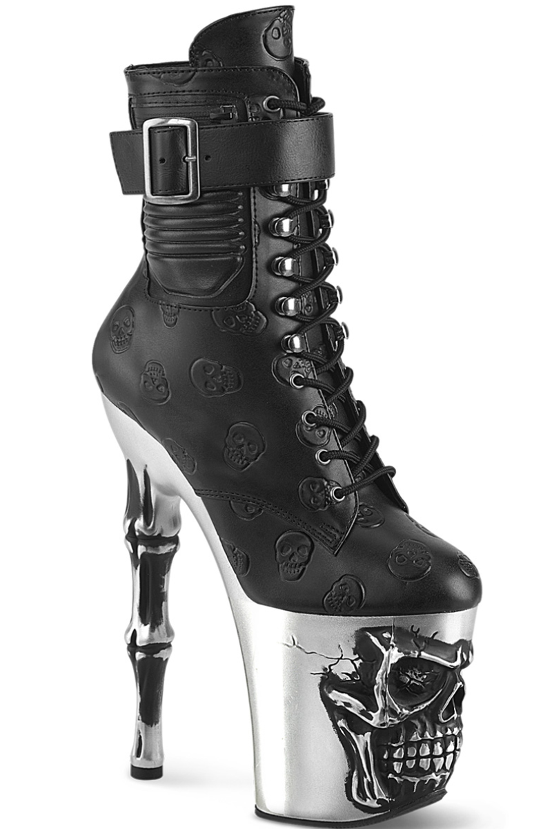 pleaser silver boots