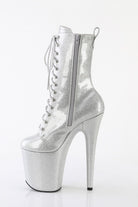 Pleaser USA Flamingo-1040GP 8inch Pleaser Boots - Silver Glitter-Pleaser USA-Pole Junkie
