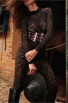 Rolling Cindy Bodysuit - Black Lace-Rolling-Pole Junkie