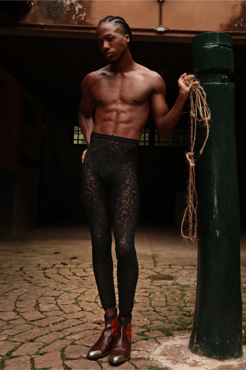 Rolling Bumper Leggings - Black Lace-Rolling-Pole Junkie