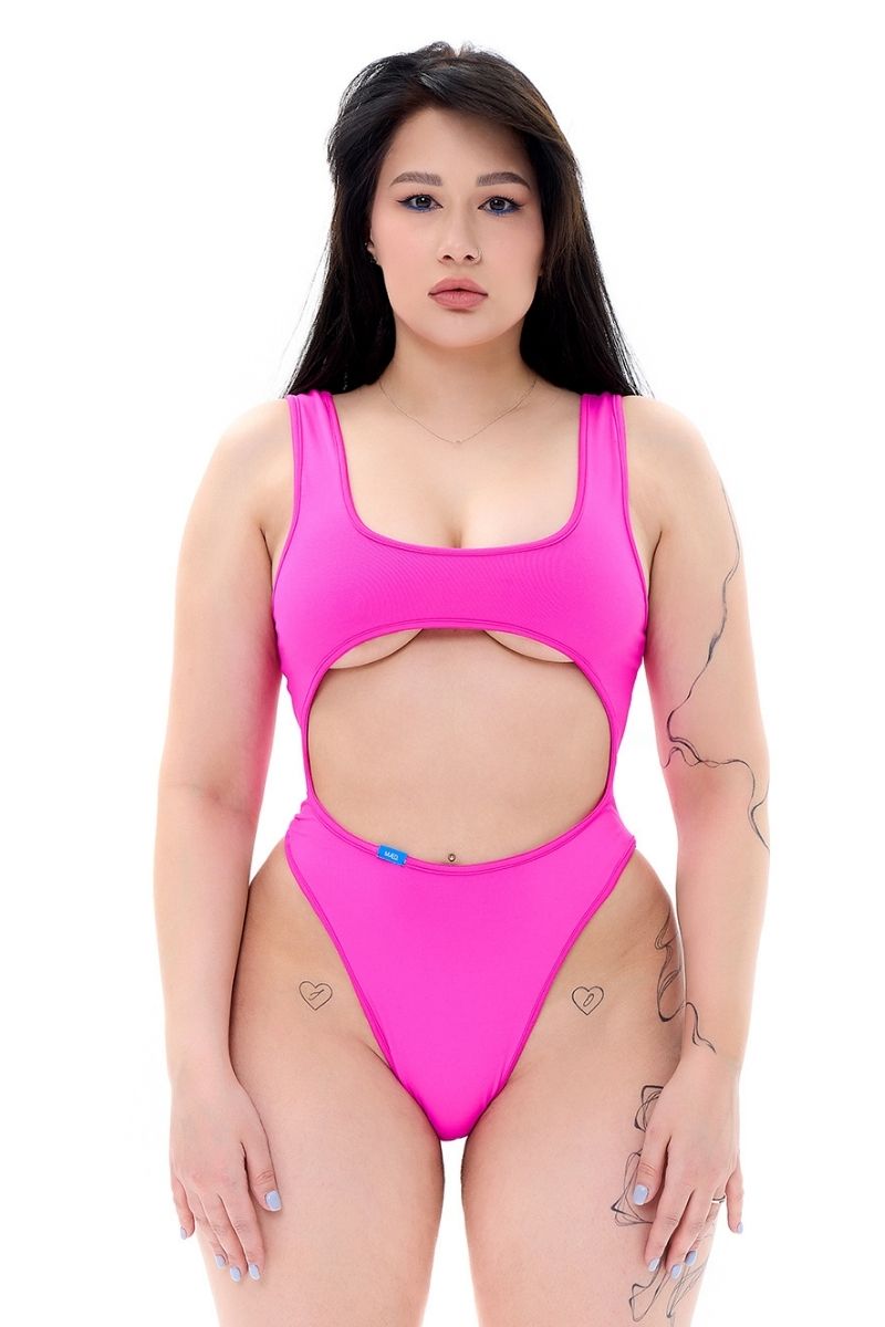 MÆD Siren Bodysuit - Matte Pink-MÆD-Pole Junkie