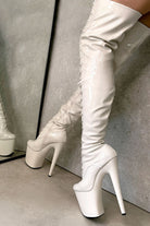 Hella Heels LipKit Thigh High Front Lace 8inch Boots - No Angel-Hella Heels-Pole Junkie