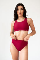 Pole Addict Isla High Waisted Bottoms - Wine-Pole Addict-Pole Junkie