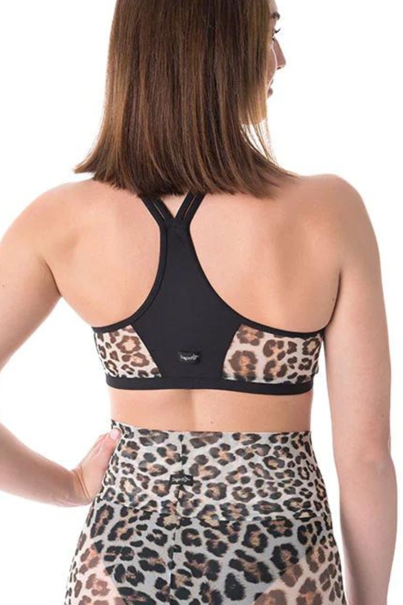Dragonfly Victoria Sports Bra - Leopard Mesh-Dragonfly-Pole Junkie