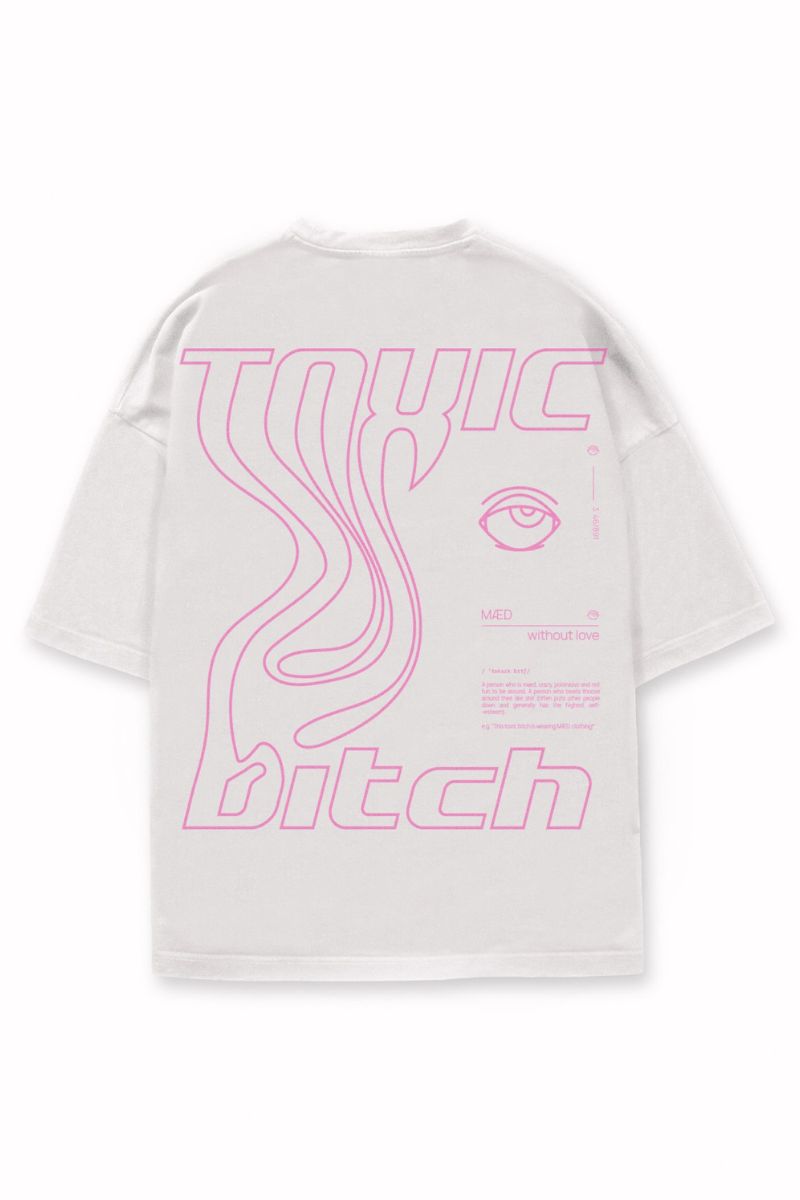 MÆD Toxic Bitch T-Shirts - White-MÆD-Pole Junkie