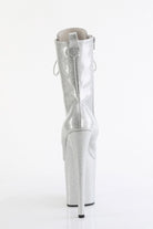 Pleaser USA Flamingo-1040GP 8inch Pleaser Boots - Silver Glitter-Pleaser USA-Pole Junkie