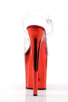 Pleaser USA Flamingo-808 Chrome 8inch Pleasers - Red-Pleaser USA-Pole Junkie