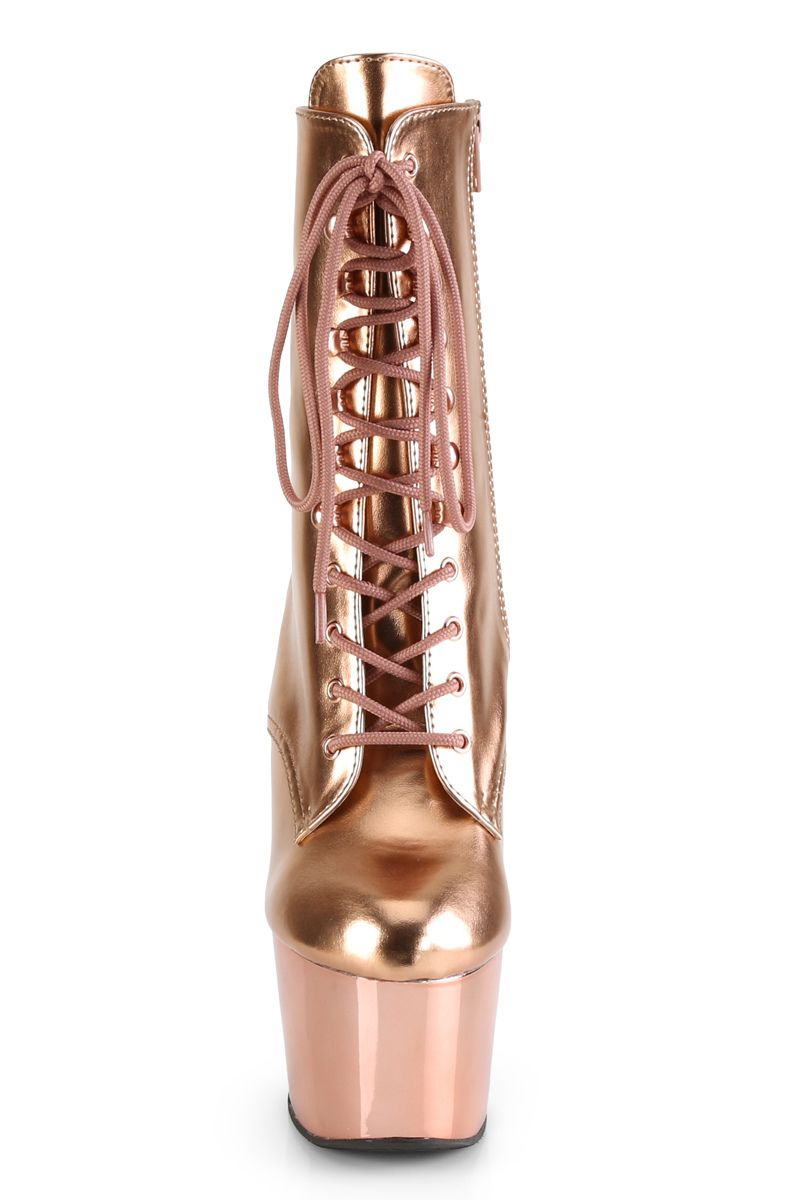 Pleaser USA Adore-1020 7inch Pleaser Boots - Rose Gold-Pleaser USA-Pole Junkie