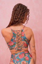 RAD Paradiso Divina Top - Teal Floral-RAD-Pole Junkie