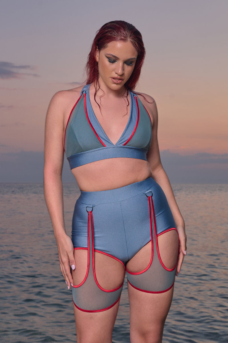 HotCakes Polewear Thetis Top - Marine Blue/Red-Hot Cakes-Pole Junkie
