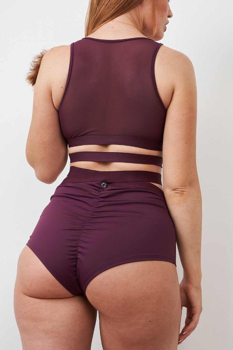 Lunalae Tara High Waisted Bottoms - Recycled Mulberry-Lunalae-Pole Junkie