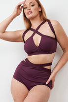 Lunalae Tara High Waisted Bottoms - Recycled Mulberry-Lunalae-Pole Junkie