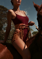 Rolling Double Buckle Belt Harness - Caramel-Rolling-Pole Junkie