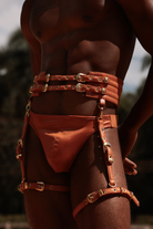 Rolling Double Buckle Belt Harness - Caramel-Rolling-Pole Junkie