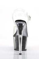 Pleaser USA Adore-708G Glitter Filled 7inch Pleasers - Black-Pleaser USA-Pole Junkie