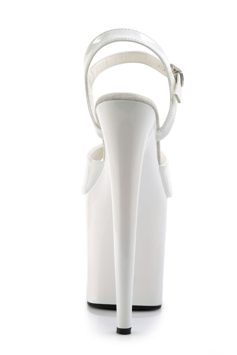 Pleaser USA Flamingo-809 8inch Pleasers - Patent White-Pleaser USA-Pole Junkie