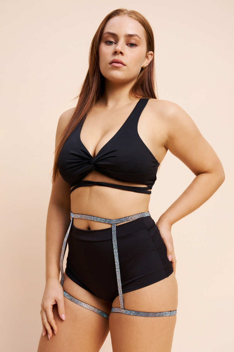 Lunalae Luxe Diamante Garter Belt - Silver Pole Junkie Lunalae Luxe Diamante Garter Belt - Silver Pole Junkie