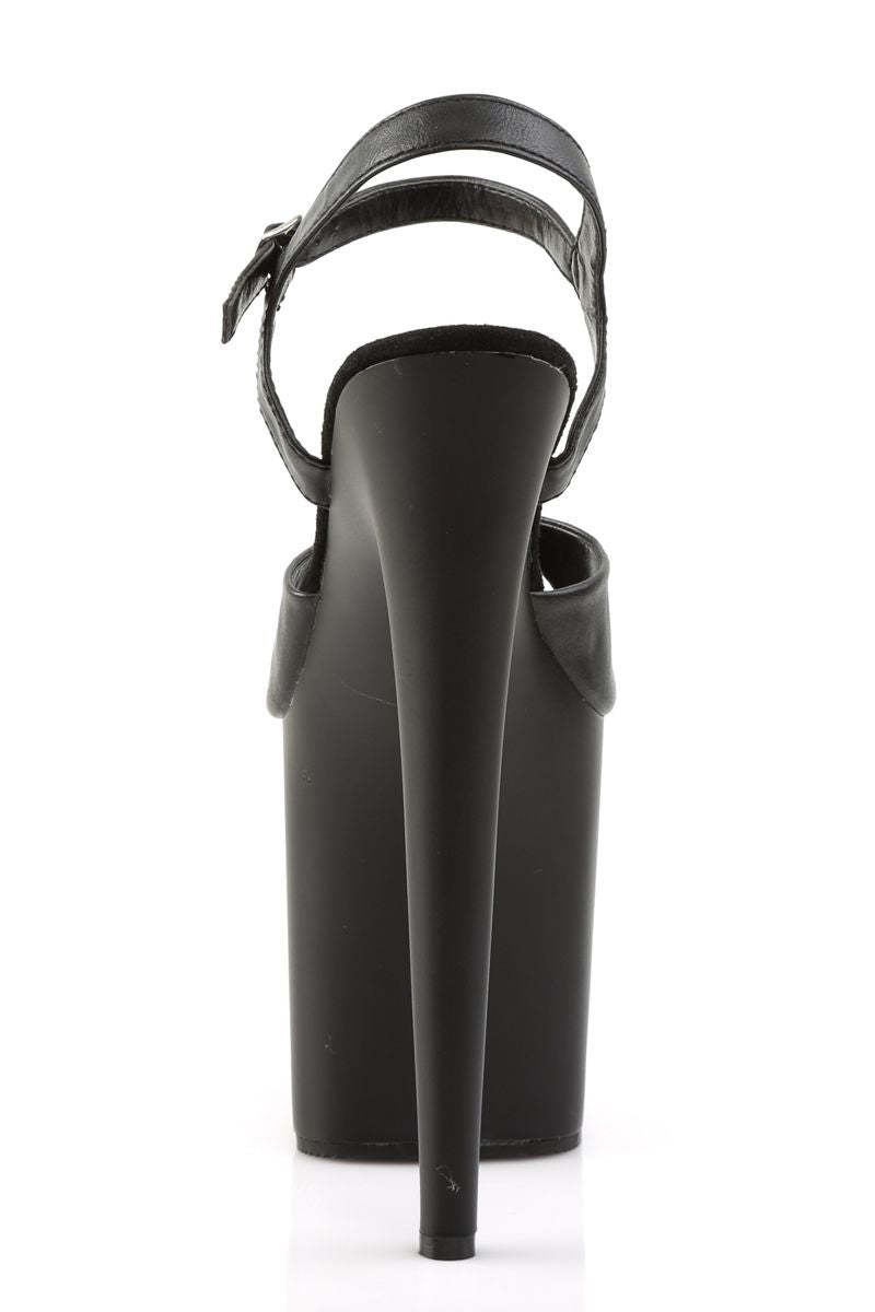 Pleaser USA Flamingo-809 Faux Leather 8inch Pleasers - Matte Black-Pleaser USA-Pole Junkie