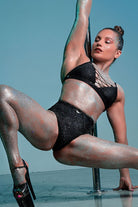 RAD Nib Leopard Bottoms - Black Glitter-RAD-Pole Junkie