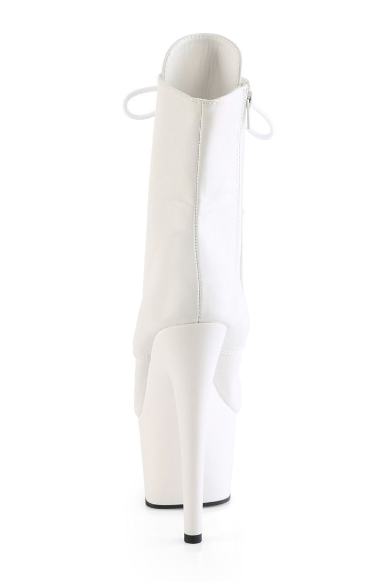 Pleaser USA Adore-1020 7inch Pleaser Boots - Matte White-Pleaser USA-Pole Junkie