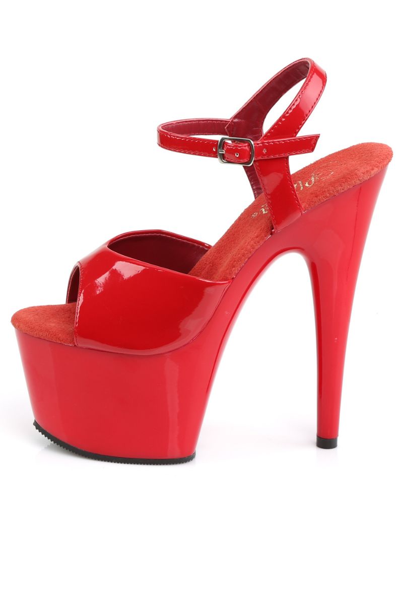 Pleaser USA Adore-709 7inch Pleasers - Patent Red-Pleaser USA-Pole Junkie