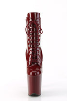 Pleaser USA Flamingo-1020 8inch Pleaser Boots - Patent Burgundy-Pleaser USA-Pole Junkie