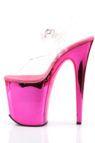 Pleaser USA Flamingo-808 Chrome 8inch Pleasers - Hot Pink-Pleaser USA-Pole Junkie