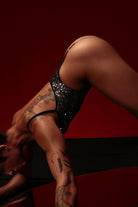 Rolling Eva Bodysuit - Silver Sequin-Rolling-Pole Junkie