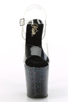 Pleaser USA Flamingo-808SS 8inch Pleasers - Black Glitter-Pleaser USA-Pole Junkie