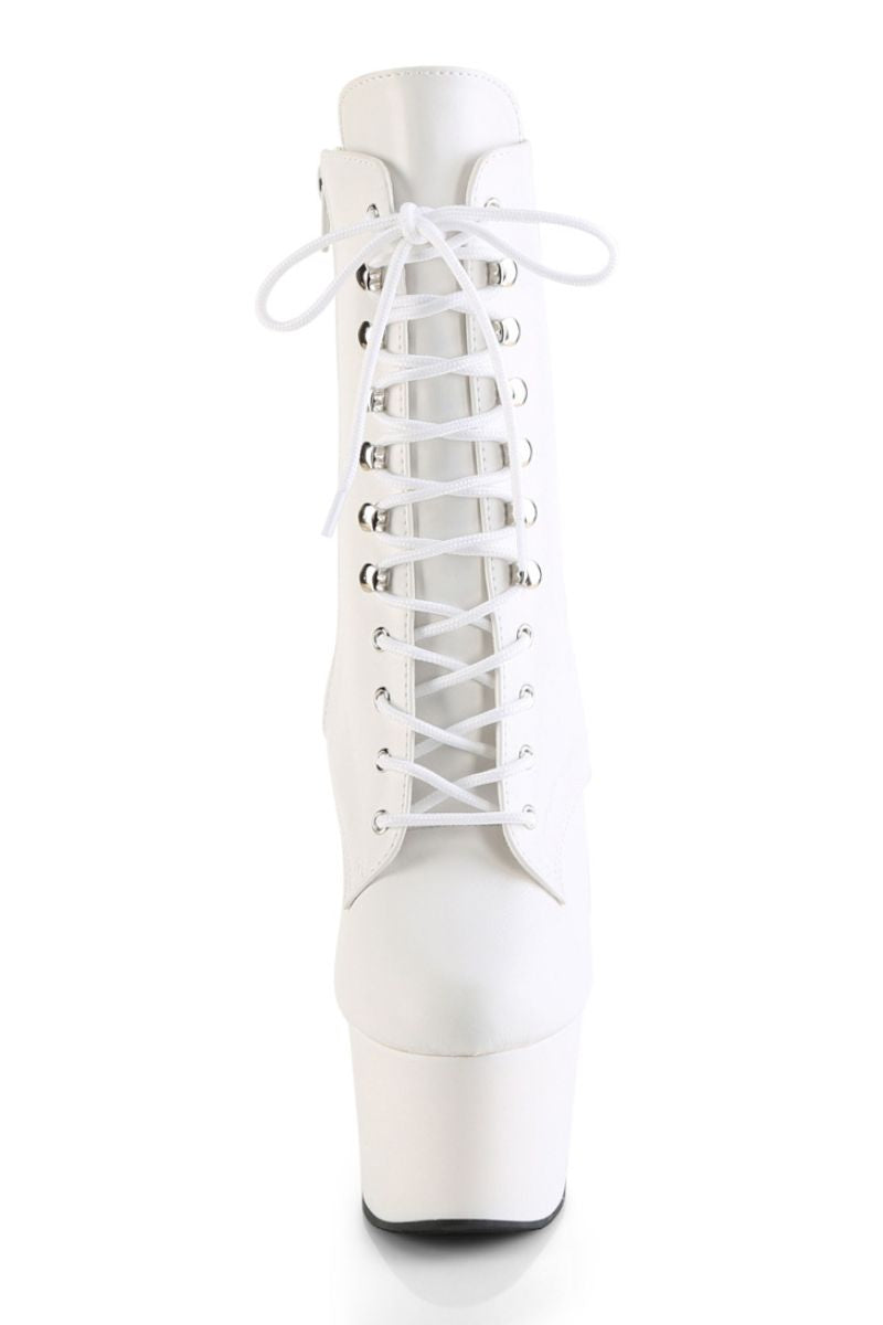 Pleaser USA Adore-1020 7inch Pleaser Boots - Matte White-Pleaser USA-Pole Junkie