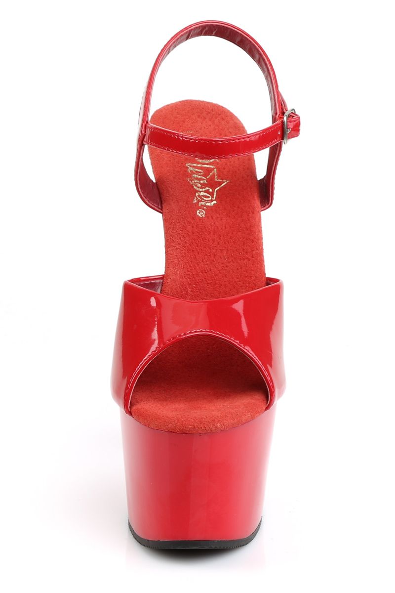 Pleaser USA Adore-709 7inch Pleasers - Patent Red-Pleaser USA-Pole Junkie