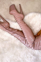 Hella Heels LipKit Thigh High Front Lace 8inch Boots - Boujee-Hella Heels-Pole Junkie