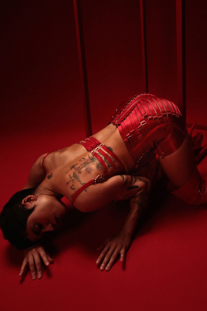 Rolling Halo Bralette - Rouge-Rolling-Pole Junkie