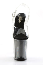 Pleaser USA Flamingo-808G Glitter Filled 8inch Pleasers - Black-Pleaser USA-Pole Junkie