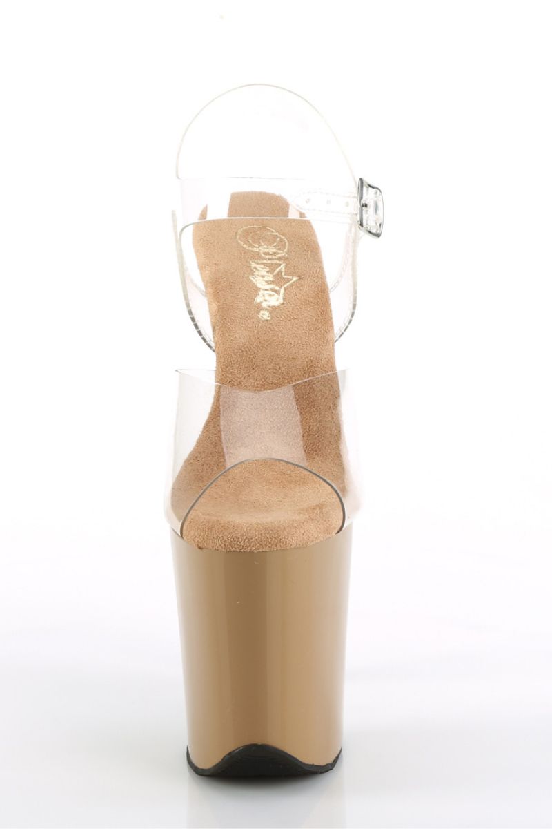 Pleaser USA Flamingo-808 8inch Pleasers - Toffee-Pleaser USA-Pole Junkie