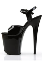 Pleaser USA Flamingo-809 8inch Pleasers - Patent Black-Pleaser USA-Pole Junkie