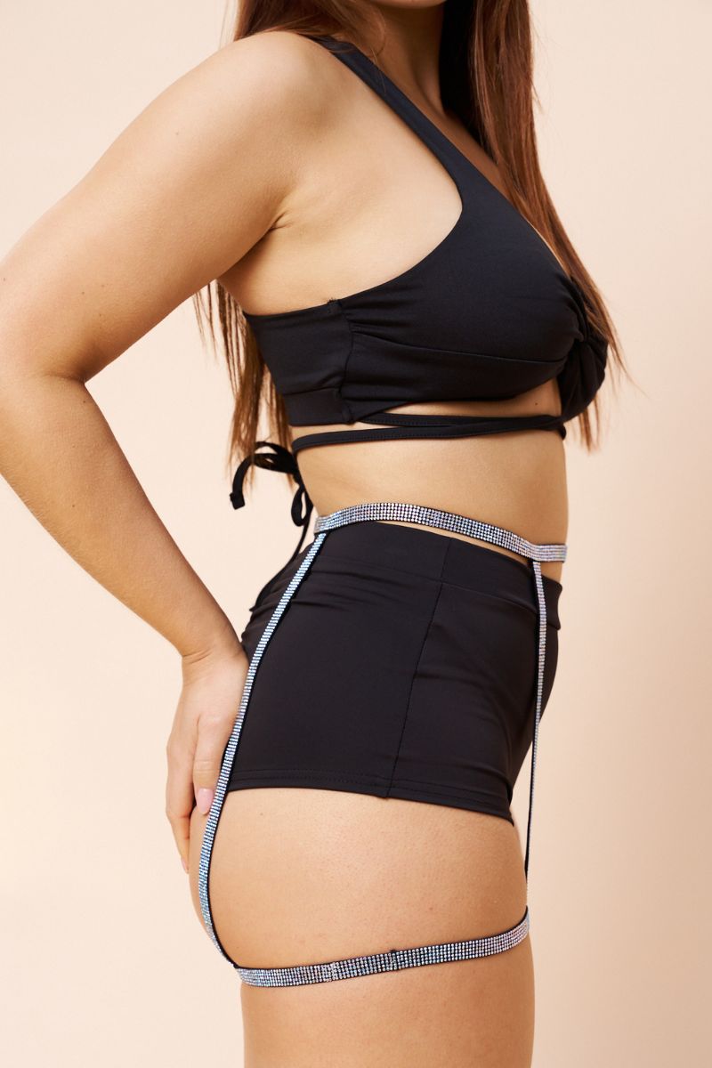 Lunalae Luxe Diamante Garter Belt - Silver Pole Junkie Lunalae Luxe Diamante Garter Belt - Silver Pole Junkie