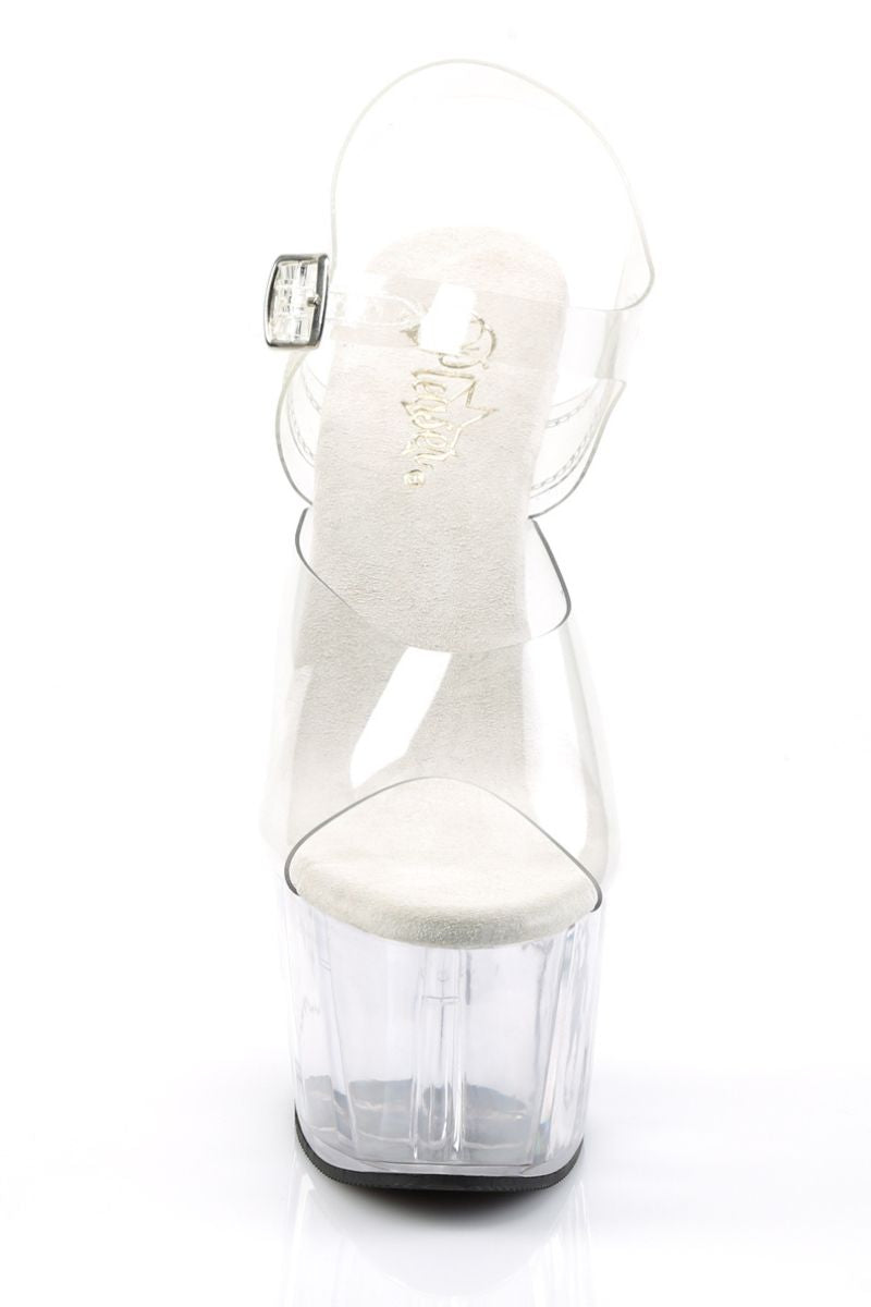 Pleaser USA Adore-708 7inch Pleasers - Clear-Pleaser USA-Pole Junkie