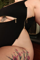 Rolling Zipper Bodysuit - Black-Rolling-Pole Junkie