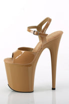 Pleaser USA Flamingo-809 8inch Pleasers - Patent Toffee-Pleaser USA-Pole Junkie