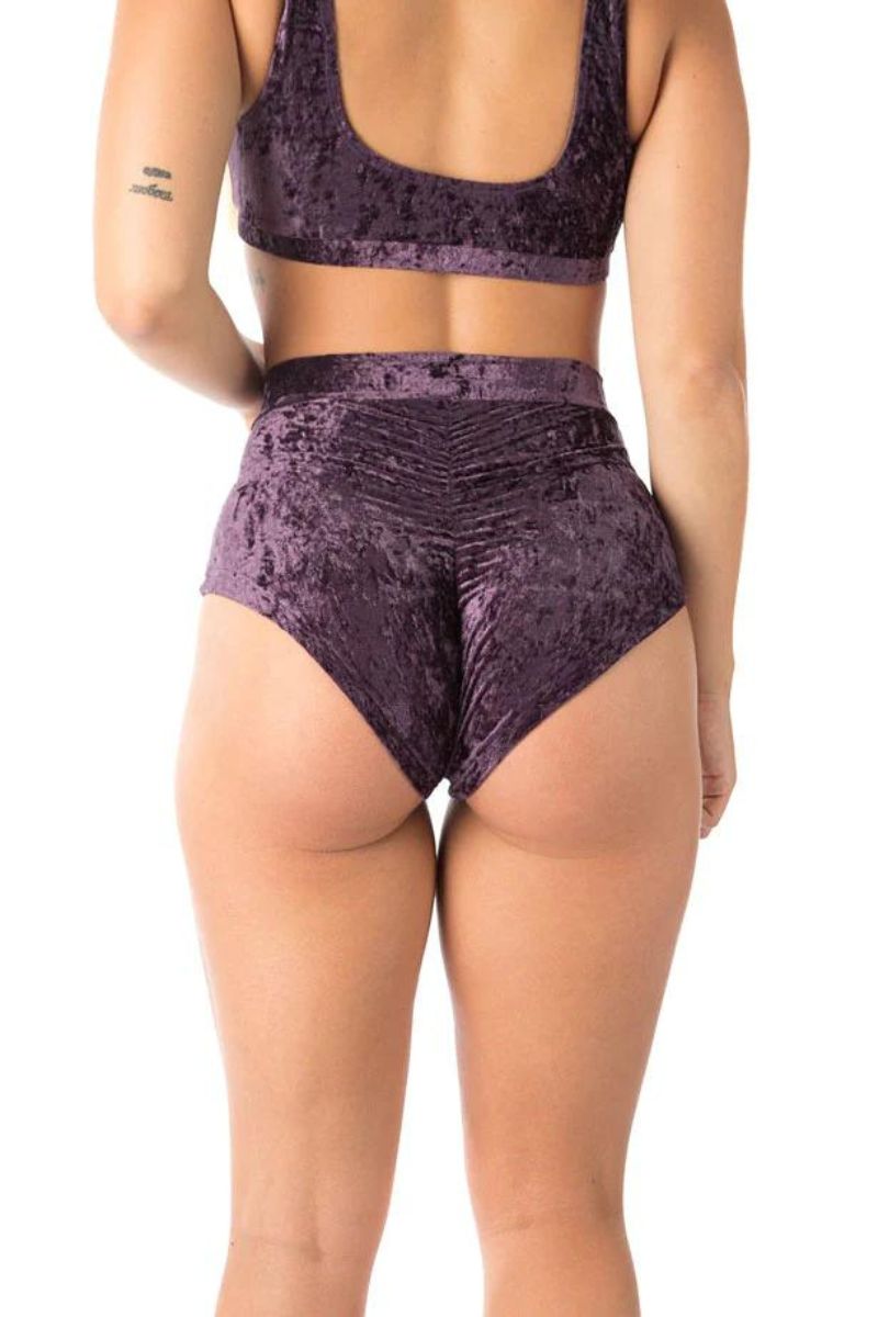 Dragonfly Lola High-Waisted Shorts - Velvet Purple-Dragonfly-Pole Junkie
