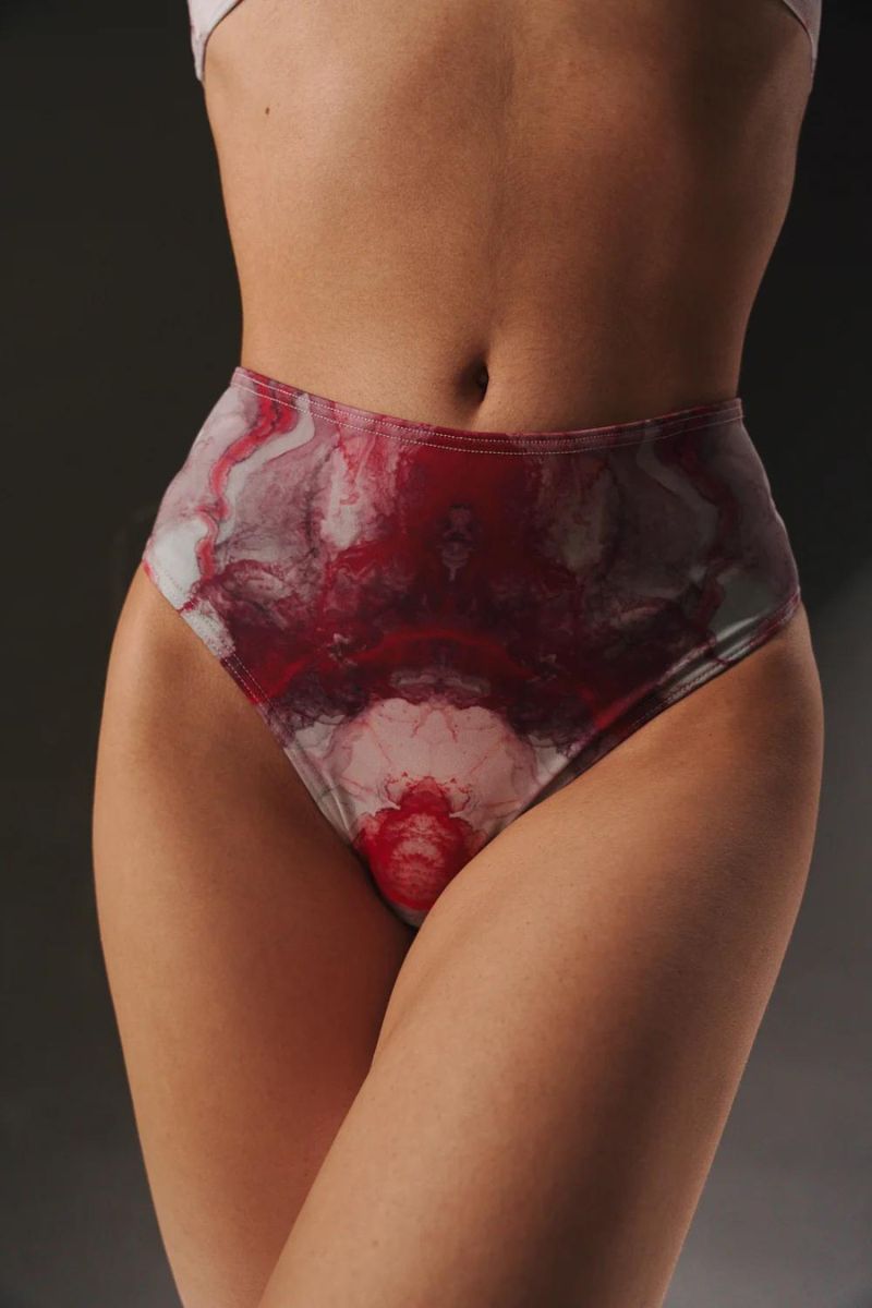 HotCakes Polewear Bloody Mary Bottoms - Red Marble