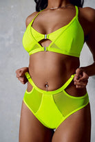 CXIX Classique High Waisted Bottoms - Neon Yellow-Creatures of XIX-Pole Junkie