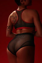 Rolling Alpha High Waisted Hot Pants - Black Mesh-Rolling-Pole Junkie
